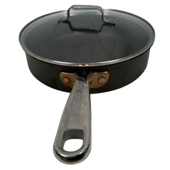 Emerils 3 Quart Fry Pan Stainless Steel Non-Stick Cookware with Clear Glass Lid - Picture 2 of 9